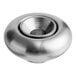 A round silver metal Vulcan roller bearing with a hole in the center.