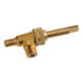 A brass Vulcan burner valve with a gold metal handle.