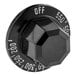A black knob with a hexagon and the number 5 in white.