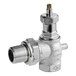 A Cleveland STM valve with a plated brass body and nut with a metal handle.