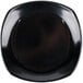 A black square Carlisle melamine plate with upturned corners.