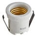 A white socket with metal holders inside.