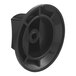 A black plastic Vollrath knob with holes in it.