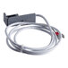 A white cable with a grey cover and red and white connectors.