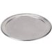 An American Metalcraft heavy weight aluminum pizza pan with a wide round rim.