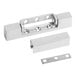 A stainless steel HNG-214 hinge with two holes.