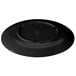 A black melamine round plate with a GET Milano design.