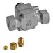 A Vulcan I valve and connector with brass fittings and nuts.
