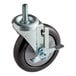 A Cleveland black caster with a metal wheel and a metal bolt.