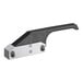 A black and silver Metro handle with holes and a white handle.
