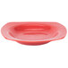 A red square Festiware pasta bowl.