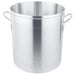 A close up of a Vollrath Wear-Ever aluminum stock pot with two handles.