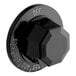 An American Range A32005 black knob with a hexagon shape.