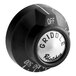 An American Range black and white knob with white text that says "off"
