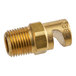 A brass Vulcan nozzle with a brass nut.