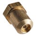 A close-up of a brass threaded connector for an Imperial range.
