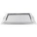 A silver square Vollrath serving tray with handles.