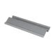 A grey metal strip with white ends on a white background.