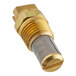 A brass Baxter spray nozzle with a metal filter.