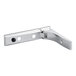 A silver metal Vollrath hinge bracket with holes.