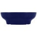 A cobalt blue rectangular bowl with a white background.