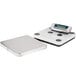 An Edlund stainless steel digital pizza scale with a screen on top.