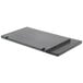 A black rectangular plastic tray with a metal top.