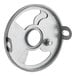 A round metal Vulcan air mixer plate with a screw.