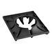 A black square open top grate with a hole in it.