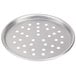 An American Metalcraft heavy weight aluminum round pizza pan with holes.