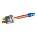 A blue and copper Manitowoc Ice pressure switch with a blue handle.