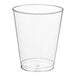 A clear, tall, hard plastic tumbler with an 8 oz. capacity.