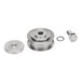 A stainless steel Convotherm guide roller bearing and nut set.