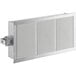 A white metal Accutemp IR main burner panel with holes.