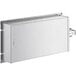 A white rectangular box with a silver metal frame.
