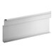 A white metal rectangular hanger with a metal strip.