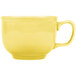 A yellow Fiesta china cup with a handle.
