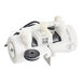 A white Manitowoc Ice compressor with black and white wires.