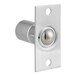 A silver metal Vulcan Roller Ball Door Latch with a silver ball.