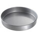 A Chicago Metallic aluminized steel round cake pan with a round surface.