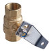 A brass Cleveland ball valve with a metal handle.