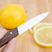 a close up of a lemon slice