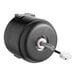 A black round Scotsman 115v fan motor with a white wire.