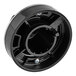 A black round knob with a screw in the center.