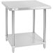 A Regency stainless steel work table with undershelf.