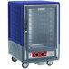 A blue Metro C5 heated holding cabinet with clear door.