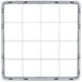 A white square frame with black holes for glasses.