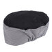 A black and white houndstooth mesh chef's skull cap.