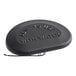 A black circular plastic plate with the words "Always use with water" in white text.
