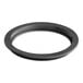 A black round gasket with a white background.